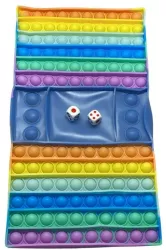 Joc din silicon interactiv antistres cu zaruri Pop It Now and Flip It Model 3 Multicolor 