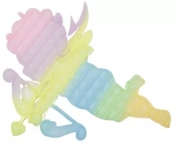 Jucarie antistres din silicon Flippy Pop it Now and Flip It 40x45 cm Cupidon Fosforescent Multicolor 