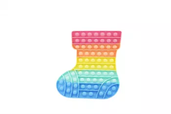 Jucarie antistres din silicon Flippy Pop It Now and Flip It Ciorap Craciun Multicolor 