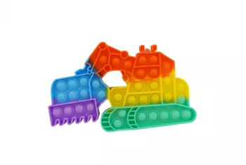 Jucarie antistres din silicon Flippy Pop it Now and Flip It Excavator Multicolor Model 4 