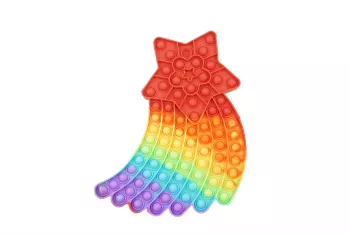 Jucarie antistres din silicon Flippy Pop It Now and Flip It Stea cazatoare Multicolor 