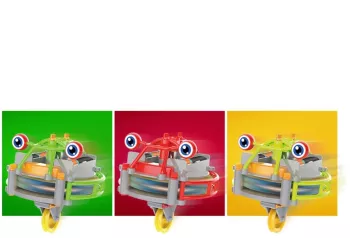 Jucarie circuit pentru copii Flippy Broscuta pe monociclu Galben 