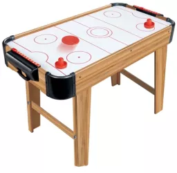 Masa Air Hockey Graffiti cu Picioare Lungi Flippy Lemn 2 Pucuri Tabela Scor 2 Impingatoare 76x38x61 cm Maro 