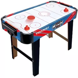 Masa Air Hockey Graffiti cu Picioare Lungi Flippy PVC 2 Pucuri Tabela Scor 2 Impingatoare 76x38x61 cm Albastru 