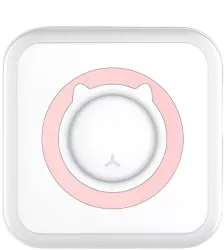 Mini Imprimanta Foto Portabila Flippy 5 Role de Hartie Termica 5 Role Autocolante 3 Role Colorate Pixuri Incarcare USB Model Pisica Alb 