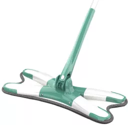 Mop Plat cu Laveta din Microfibra Flippy Pentru Uz Casnic Sistem de Stoarcere X Tija Telescopica 140 cm Rotire 360° 38 x 140 cm Verde 