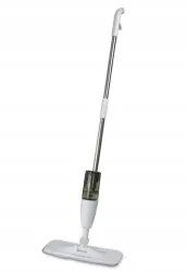 Mop plat Flippy cu pulverizator pentru uz casnic plastic rezerva de mop din microfibra 125x40 cm Alb/Negru 