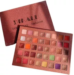 Paleta de farduri cu 40 de culori pigmentate Roz cu sclipici Flippy 