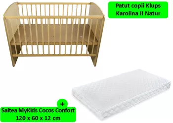Patut Klups Karolina II Natur + Saltea 12 MyKids 