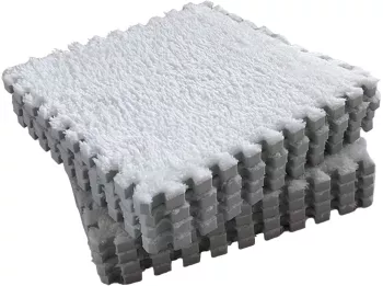 Set 10 Piese Covor tip Puzzle Flippy Spuma EVA Pufos 30 x 30 x 1 cm Alb 
