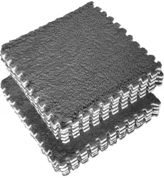 Set 10 Piese Covor tip Puzzle Flippy Spuma EVA Pufos 30 x 30 x 1 cm Gri 