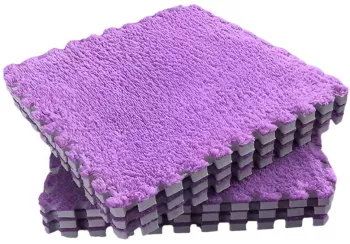 Set 10 Piese Covor tip Puzzle Flippy Spuma EVA Pufos 30 x 30 x 1 cm Mov 