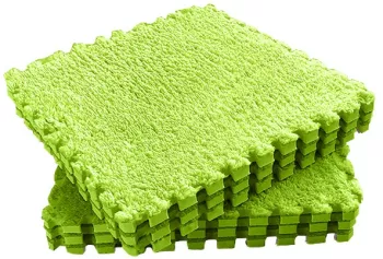 Set 10 Piese Covor tip Puzzle Flippy Spuma EVA Pufos 30 x 30 x 1 cm Verde 
