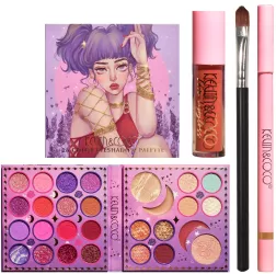 Set Produse de Machiaj Kevin & Coco 28 Culori Fard de Ochi Ruj Pensula si Creion Varianta 2 