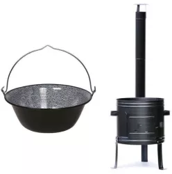 Soba cu  ceaun  emailat 30 L burlan cot 50x67 cm Perfect Home 