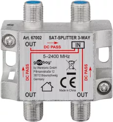 Splitter SAT 3 iesiri pentru dispozitive prin satelit 5-2400MHz Goobay 67002 