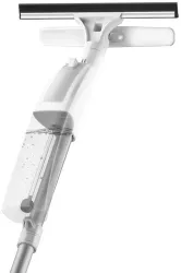 Stergator de Geamuri Flippy cu Doua Fete Tija Telescopica cu Recipient de Lichid Laveta din Microfibra Racleta Silicon 120 cm Alb 