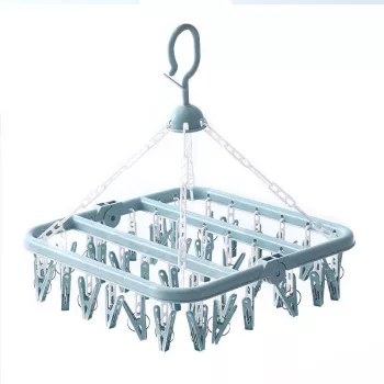 Uscator de rufe Flippy 32 de cleme Plastic Pliabil rotire 360 grade 32x32 cm Albastru