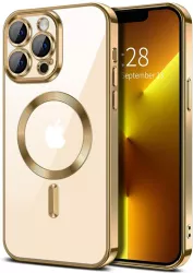 Husa pentru iPhone 13 Pro - Techsuit Luxury Crystal MagSafe - Gold 