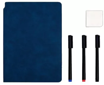 Set Agenda A5 Reutilizabila cu Pagini Tip Tabla Agenda Pagini Albe cu Stergere Uscata 3 Markere 1 Burete si 1 Laveta de sters Portabila 