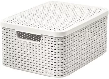 Cos rufe 2 manere   capac plastic alb 38x29x17 cm Curver 