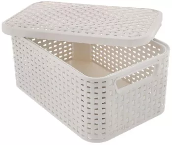 Cos rufe 2 manere   capac plastic crem 45x33x25 cm Curver 