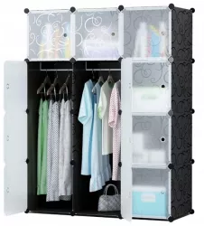 Dulap modular Mufart plastic 6 compartimente si 2 spatii pentru haine 110x37x148 cm