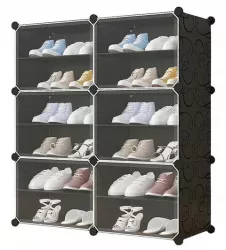 Dulap modular pentru depozitare incaltaminte Mufart plastic 6 compartimente 12 rafturi 85x31x96 cm