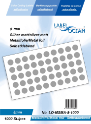 Etichete Autoadezive Buline Colorate Diametru 8 mm Folie Metalica 1000 Bucati 1000 8 mm Argintiu Mat 