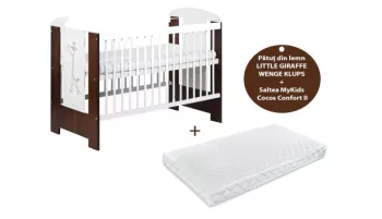 Patut KLUPS Little Giraffe Wenge + Saltea 10 MyKids Confort II