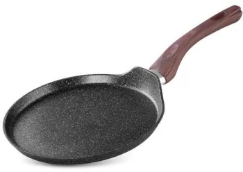 Tigaie clatite PanCake 25 cm aluminiu inductie antiaderenta Black Marble LineMagic Home 