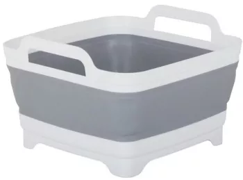 Uscator scurgator cutie/caserola alimente pentru camping Verk Group silicon pliabila gri 8 L 29x31x20 cm