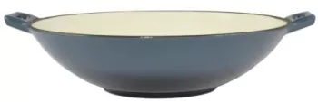 Vas de fonta  tip Wok emailat albastru 35.5x11 cm Perfect Home  