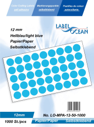 Etichete Autoadezive Buline Colorate Diametru 12 mm Hartie 1000 Bucati Albastru 1000 