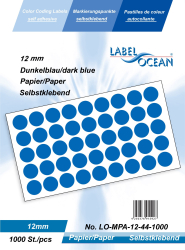 Etichete Autoadezive Buline Colorate Diametru 12 mm Hartie 1000 Bucati Albastru Inchis 1000 