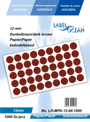 Etichete Autoadezive Buline Colorate Diametru 12 mm Hartie 1000 Bucati Maro Inchis 1000 
