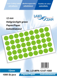 Etichete Autoadezive Buline Colorate Diametru 12 mm Hartie 1000 Bucati Verde 1000 