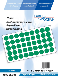 Etichete Autoadezive Buline Colorate Diametru 12 mm Hartie 1000 Bucati Verde Inchis 1000 