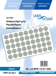Etichete Autoadezive Buline Colorate Diametru 12 mm Plastic 1000 Bucati Gri 1000 