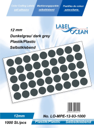 Etichete Autoadezive Buline Colorate Diametru 12 mm Plastic 1000 Bucati Gri Inchis 1000 