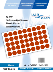 Etichete Autoadezive Buline Colorate Diametru 12 mm Plastic 1000 Bucati Maro 1000 