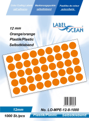 Etichete Autoadezive Buline Colorate Diametru 12 mm Plastic 1000 Bucati Portocaliu 1000 