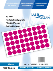 Etichete Autoadezive Buline Colorate Diametru 12 mm Plastic 1000 Bucati Violet 1000 