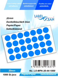 Etichete Autoadezive Buline Colorate Diametru 20 mm Hartie 1000 Bucati Albastru Inchis 1000 
