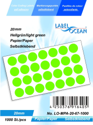 Etichete Autoadezive Buline Colorate Diametru 20 mm Hartie 1000 Bucati Verde 1000 