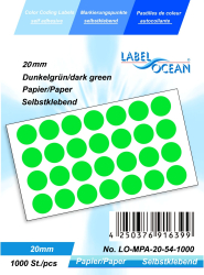 Etichete Autoadezive Buline Colorate Diametru 20 mm Hartie 1000 Bucati Verde Inchis 1000 