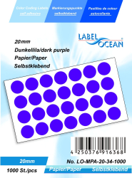 Etichete Autoadezive Buline Colorate Diametru 20 mm Hartie 1000 Bucati Violet Inchis 1000 