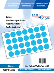 Etichete Autoadezive Buline Colorate Diametru 20 mm Plastic 1000 Bucati Albastru 1000 