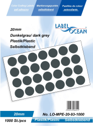 Etichete Autoadezive Buline Colorate Diametru 20 mm Plastic 1000 Bucati Gri Inchis 1000 