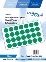 Etichete Autoadezive Buline Colorate Diametru 20 mm Plastic 1000 Bucati Verde Inchis 1000 